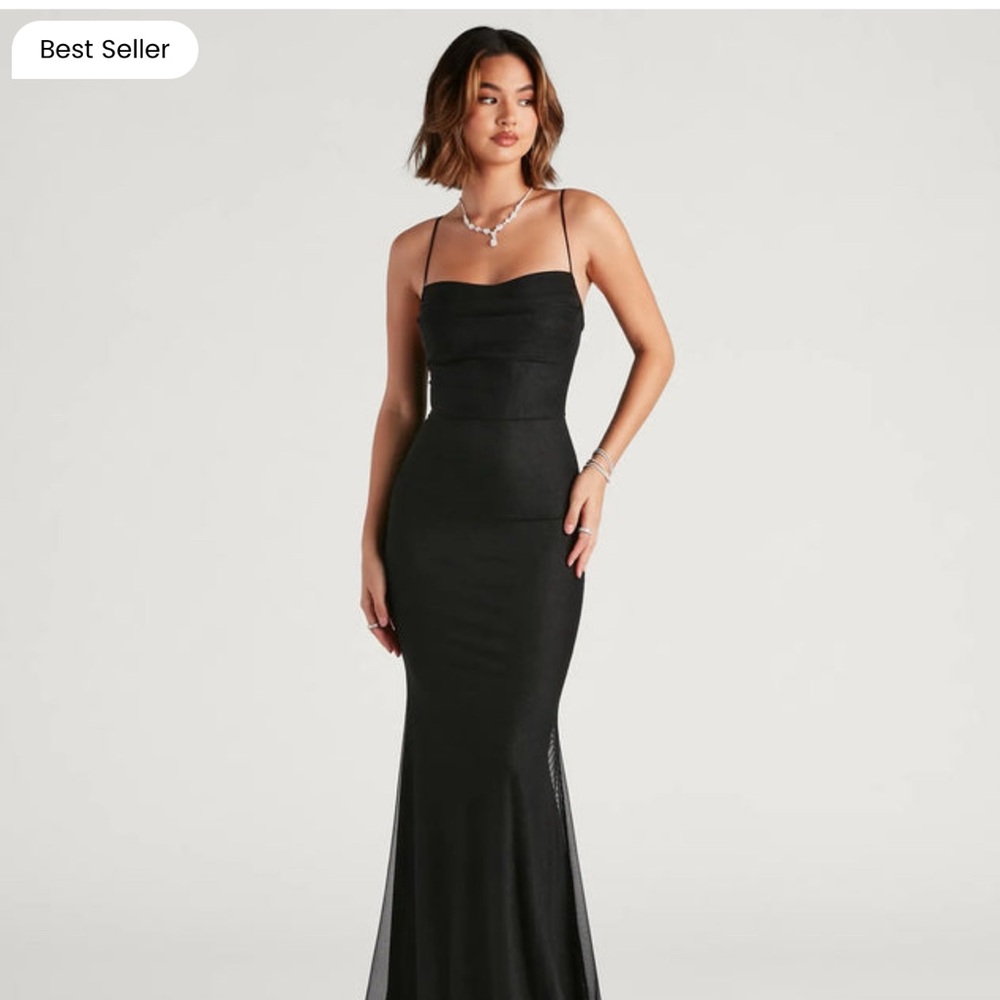 Windsor Black Ruched Slip Dress size Medium